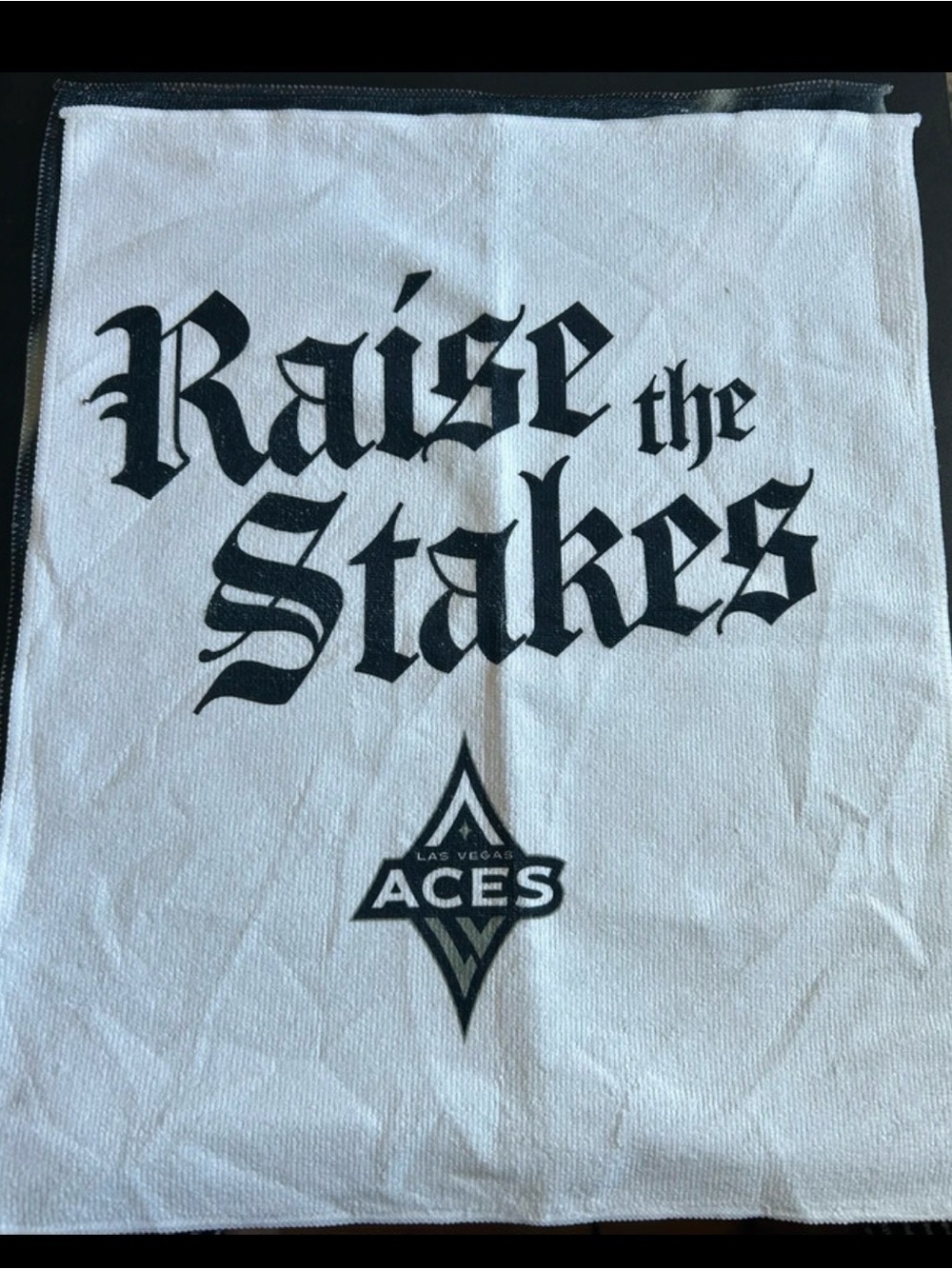 'Raise the Stakes' White and Black Rally Towel